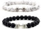 Aktully Schwarzes Hantel-Armband für Herren, Fitness-Armbänder, vulkanische Lava-Perlen, Hantel-Armbänder, Fitness-Hantelarmband für Männer und Frauen, Schmuckgeschenke, Stein, Kein Edelstein