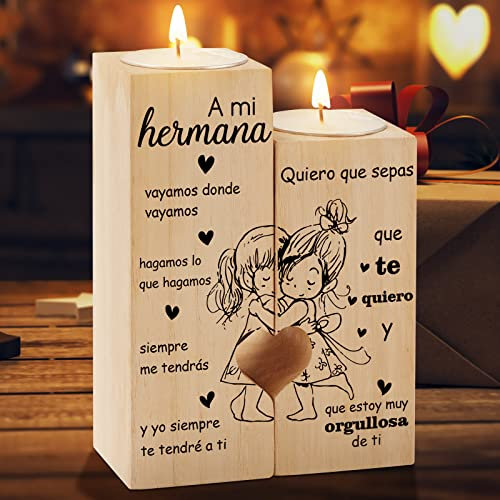 KAAYEE Candelabro en Forma de Corazón - Regalo para Hermana, Mujer, Cumpleaños, Navidad y Acción de Gracias (M)