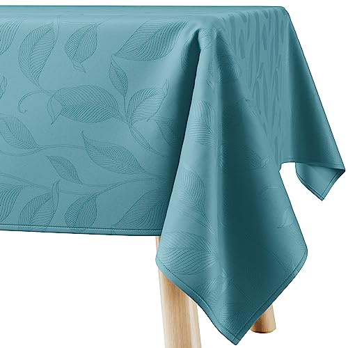 Filumi Tischdecke 140x340 cm Blau Abwaschbar Für Indoor Outdoor Pflanzenmuster Amalu