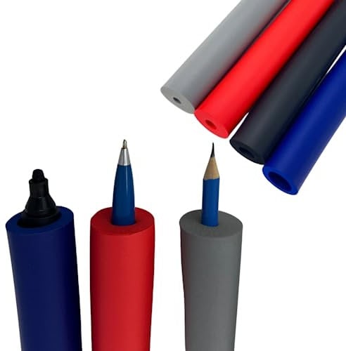 ATC Handels GmbH Griffverdickung aus Schaumstoff in unterschiedlichen Farben und Durchmessern - Länge ca. 29cm - hilfe bei schwer zu greifende Gegenstände (4 St., Mix)