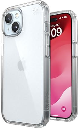 Speck Transparente Schutzhülle für iPhone 15 – iPhone 16e Hülle – schlanke Handyhülle für iPhone 15-6,1 Zoll – kompatibel mit iPhone 14 und 13 Hülle – Presidio Clear/Clear