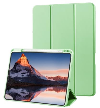 Hülle für iPad Pro 11 zoll 4./ 3./ 2./ 1. generation 2022/2021/2020/2018 Hülle mit Stifthalter, Trifold Ständer Schutzhülle Unterstützt 2. Gen iPencil Aufladen, Auto Schlafen/Wachen, Matcha-Grün