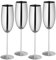 Relaxdays Sektgläser Edelstahl, 4er Set, bruchsicher, Lange Kühlwirkung, 250 ml, Champagnergläser für unterwegs, Silber