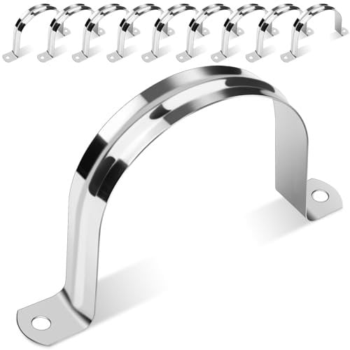 Caianwin Edelstahl Rohrschellen 80mm, 10 Stück, Silber
