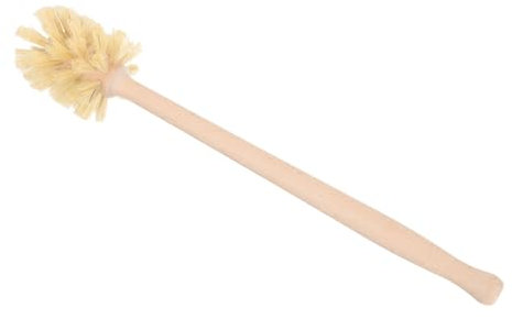 Healeved Cepillo De Inodoro De Madera De Haya Escobilla De Baño Cepillo De Limpieza Compacto Herramienta De Limpieza para Inodoro y Bañera Diseño Moderno para Baños Pequeños Adecuado para Viajes