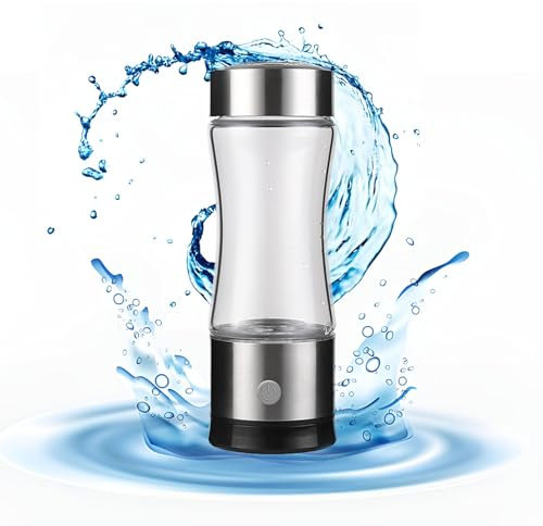 Portátil Botella Generadora De Agua De Hidrógeno,Máquina Ionizador De Agua De Hidrógeno Gran Capacidad,Botella Purificadora De Agua,Plata