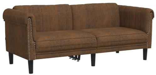 vidaXL Sofa 2-Sitzer Couch Loungesofa Polstersofa Wohnzimmer Sitzmöbel Wohnzimmermöbel Zweisitzer Loveseat Braun Kunstleder