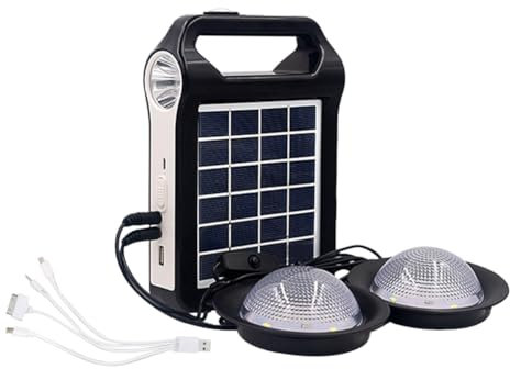 iFutniew Generador de Almacenamiento de Energía con Panel Solar Recargable Portátil de 6 V, Cargador USB con Lámpara de Iluminación para el Hogar