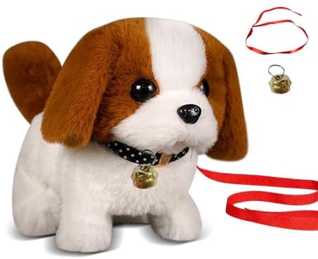 KUWUNG Toy Dogs for Kids Age 2 3 4 5 6,Plush Toy Puppy Electronic Interactive Dog for 3-8 Years Boys Girls, Plush Pet Dogs Toy, Walking Dog Toy for Toddler, Birthday Gift Present for 2-7 Years Kids
