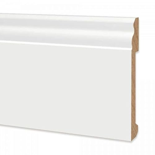 Battiscopa duropolimero alto ducale bianco - Zoccolo da cucina 2000x200x14 mm - Battiscopa resistente agli urti