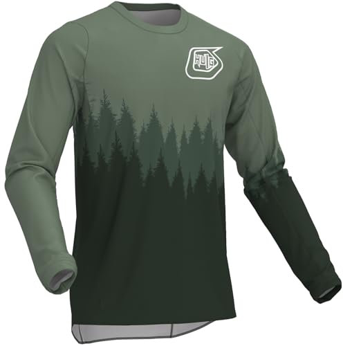 HULG Herren-Mountainbike-Trikot, Herren-Radtrikot, Motocross, Downhill-Trikot, Schnell Trocknend Und Atmungsaktiv, Geeignet Für MTB/BMX/Cross-Country-Motorräder Und Andere Sportarten (Style-02,L)