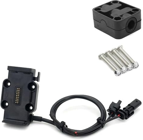 NIKISO Motorrad Navigation Halterung Für BMW R1200GS R1250GS ADV S1000XR F750GS F850GS F900R USB-Handy-GPS-Navigationshalterung Drahtlose Ladeunterstützung(Black - 12mm)