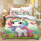 CYSYLQW Einhorn Bettwäsche 135x200cm Kinderbettwäsche Einhorn Rosa Mädchen Kinder Bettbezug Set Für 3D Microfaser Rosa Einhorn Bettwäsche-Sets Mit Reißverschlus (135 x 200 cm,1)