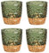 Schmucks HOME Windlicht 4X Teelichthalter Deko Grün Gold Glas 9x9 cm (Grün Gold)
