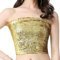 Damen Glitzer Tube Top Pailletten Top Schulterfreies Oberteil Rave Kostüm für Damen Crop Top Trägertop Nachtclub Karneval Party (DE/NL/SE/PL, Alphanumerisch, Einheitsgröße, Regular, Regular, Golden)