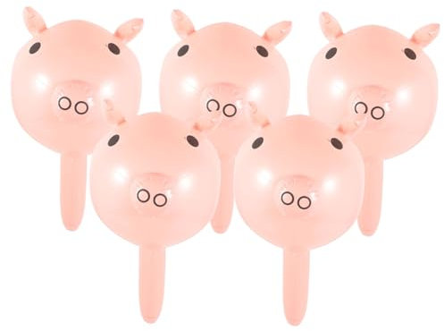 Vaguelly 5pcs Inflatable Pig Hammers for Boys and Girls Party Game Toys Pvc Inflatable Stick Hammers Unique Design for Birthday Party Accessories Random Color