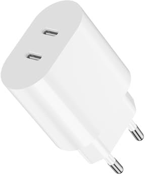 USB C Ladegerät, 20W Netzteil Stecker Adapter für iPhone 16/16 Pro/16 Pro Max/16 Plus/15 14 13 12 11 Pro Max Plus/SE/XR/X/XS, 2-Port USBC Ladestecker Netzstecker Ladeadapter Charger Schnellladegerät