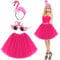 Dreamtop Deguisement Flamant Rose Adulte, Bandeau Flamant, Costume Flamant Rose femme, Hawaii Party Carnaval Halloween Une Fête à Thème