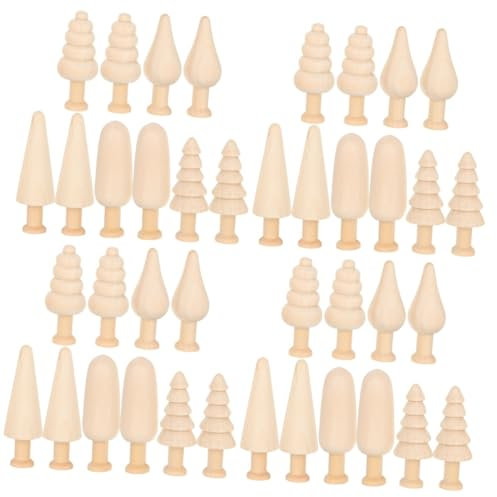 Lurrose 4 Sätze Kleiner Holzpilz Puppenhaus Miniatur Bausatz Selber Machen Welt Tiere Tür Kinderknallzeug Children Toys Baummodell Aus Holz Unbemalter Baum Lotusbaum 10 Stück * 4