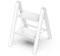 GameGem Scala a 2 gradini, sgabello pieghevole con ampio pedale antiscivolo, materiale in alluminio leggero ma robusto, carico 150 kg, aspetto moderno carino per spazi domestici interni, bianco