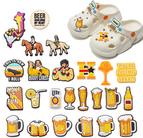 Sixfolo Schuhanstecker für Clogs 24 Stück Schuh Charms für Männer Frauen Cartoon PVC Schuh Dekoration Lustige schuhanhänger für Erwachsene Kinder