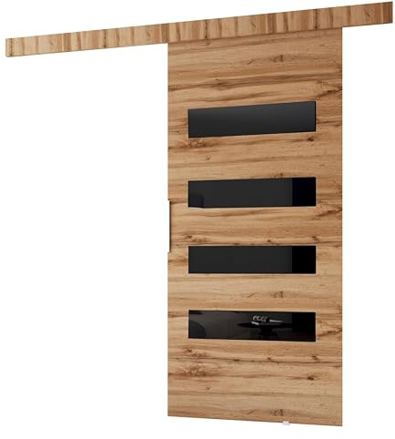 MINIO go for it - Schiebetür Komplettset CLEAN F Schiebetüren 96 cm Breit | Wandmontage, Schiebetürsystem, Zimmertüren - Wotan Eiche