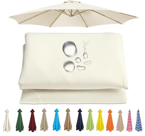 UWOBTN Toldo de Recambio de Sombrilla 2/2.3/2.5/2.7/3 Metros 6/8 Varillas Impermeable Cubierta de Repuesto para Sombrilla para Jardín, Patio, Piscina, Terrazas(B2,6ribs 250cm/8.2ft)