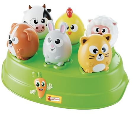 Lisciani - CAROTINA Baby Edu Shapes - Der Bauernhof - Baby Lernspielzeug ab 10 Monaten - Babyspielzeug Formen und Farben - mit 6 Tieren vom Bauernhof - Logische Entwicklung - Feinmotorik