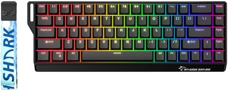 GK GAMAKAY x NaughShark NS68 Rapid Trigger Kabelloses Gaming Tastatur | BT/2.4GHz/Wired 8KHz 0,01mm RT, Hall Effekt Outemu Peach Crystal Magnetschalter Tastatur (Schwarz-Shine Through)