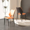 2er-Set Moderne PU-Leder-Sessel, Metallrahmen für Küche und Esszimmer, Orange und Braun