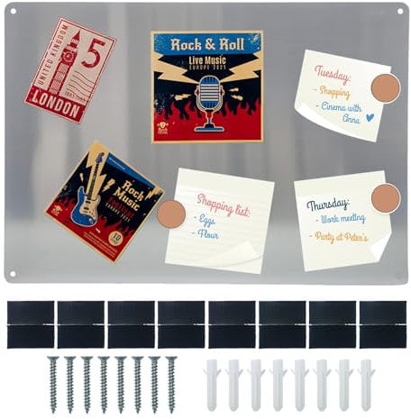 2 Pack A3 Stainless Steel Magnetic Board for Wall,43.5 X 30cm Magnetic Notice Board, Used to Display Notes, Photos Memo Board, Suitable for Refrigerators, Homes, Offices, Kitchens