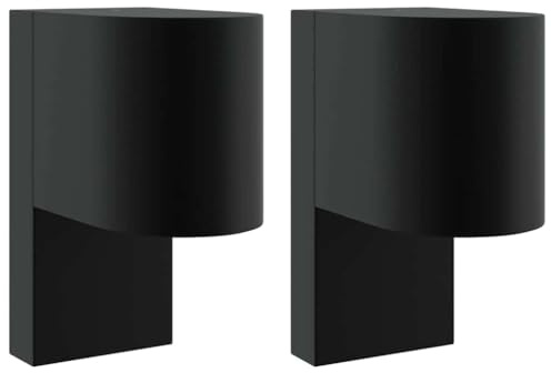 vidaXL Outdoor Wall Lights 2 pcs Black 12 x 7 x 15 cm Stainless steel, Stylish Table Lamp, Matte Black, Durable Metal, Indoor Decorative Light, Sleek Accent Lighting, Soft Ambient Illumination