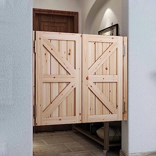 XAXIAOZ Porte a Battente Doppie in Legno massello per Bar, Porte a Battente per Saloon Interni in Stile retrò, Porta divisoria per Bar, Cucina, Chiusura Automatica, Porta a Mezza Vita, Cerniere incl
