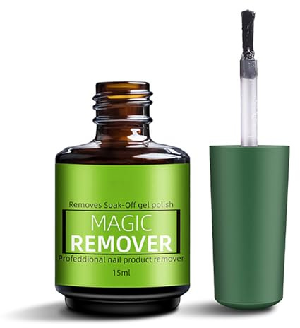 Pruojhw Nail Polish Gel Remover, Gel Remover for Nails, 15 ml Quick Nail Polish Cleaner, Manicure Cleaner Supplies for Travel, Home, Beauty Salon, No Foil Required