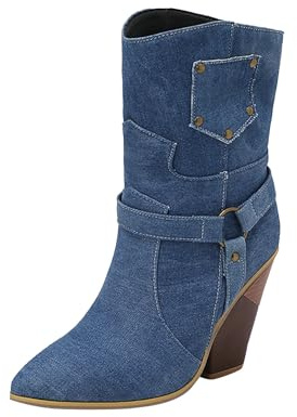 HOOUDO Stivali Donna,Stivali Estivi Donna Traforati Morbidi Stivaletti Estivi Fashion Stivaletti Scarpe Estive Eleganti Texani Scarpe