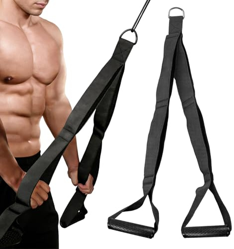 Corde Triceps Fitness Kit de Poignées Sangle de Tirage Musculation pour Bande de Résistance Sangle Poignet Musculation Grip Accessoire Adaptée aux Tractions Vers le Bas Tractions Faciales