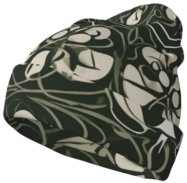 WZYCWB Kyle Kleeblatt-Druck, warme Strickmütze, geeignet für Wandern, Camping, Reisen und verschiedene Outdoor-Szenarien, Schwarz