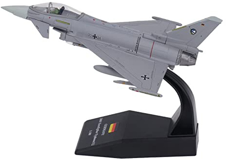 Hamwesh Modello di Aereo, Aereo da Caccia Eurofighter Typhoon EF2000 in Scala 1:100, Modello di in Lega con Espositore per la Decorazione della Tavola dell'ufficio Domestico da Collezione