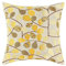 CaliTime Kissenbezüge Kissenhülle Kissenbezug Überwurfkissenhülle für Couch Sofa Heimdekoration Luxus Chenille süße Blätter beidseitig 50cm x 50cm Ecru Gold