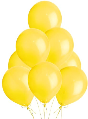 Metallic Yellow Balloons 10 Pack, Large 12 Inch Thick Latex Biodegradable Helium Party Balloons for Birthday, Wedding, Baby Shower, Valentine's Day Events Decoration for Balloon Arch Garland