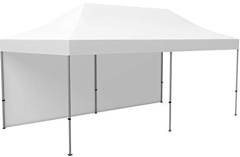 Vispronet Profi Faltpavillon Basic 3x6 m in Weiß - Scherengittersystem - 1 Zeltwand (weitere Farben & Größen zur Auswahl)