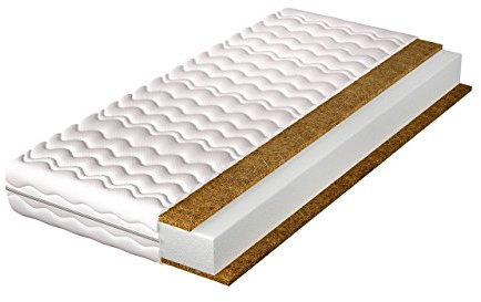 Mirjan24 Matratze Kronos 10 mit Kokosmatte, Schaummatratze, Höhe: 10 cm, Beidseitigematratze, Liegehärten H5, Bezug waschbar, Matratzenschoner (70x200)