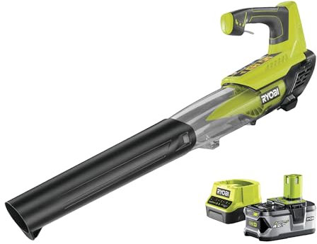 RYOBI ONE + 100 MPH 280 CFM velocità variabile 18 Volt agli ioni di litio Cordless Jet Fan Leaf Blower 4Ah Batteria e caricatore inclusi