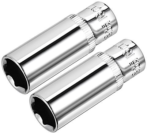 sourcing map 2pcs Douille 6 Pans 1/4 pouce 13mm Cr-V profonde