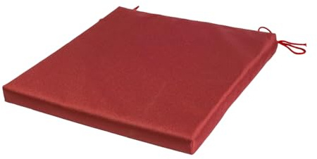 SOFTILLO Patio Chair Cushion with Seat Ties - Indoor and Outdoor Furniture Seating - Water-Resistant Polyester - Kitchen Dining, Lawn & Garden - 36 x 36 cm - Dark Red