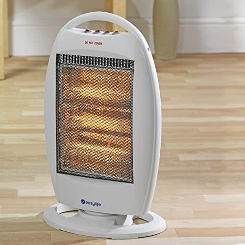 Halogen Heaters | Warmth For Home or Office | Heats Room Fast | H54xW32xD10cm | Pack of 2 | Ideal for bedrooms sparerooms, studies, garages & conservatories | White | From Easylife