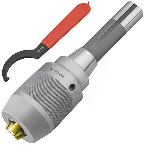 Earl Diamond APU16 1/32-5/8 Inch R8 Shank Precision Integrated Keyless Drill Chuck