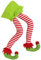 BELLE VOUS Weihnachtself Beine als Baumschmuck - 50 cm Elf Beine Ausgestopft Plüsch für Weihnachtsbaum - Christbaumschmuck Elfen Beine Figur Weihnachtsdeko für Kamin, Party – Elf-Beine mit Rumpfteil