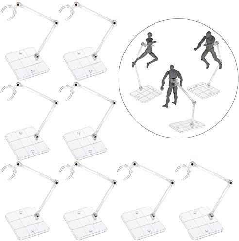 FINGERINSPIRE Action Figur Ständer, 8-teilige Actionfigurenständer Montage Action Figure Display Halter Basis modell Unterstützung Ständer mit HG RG SD SHF 1/144, Klar