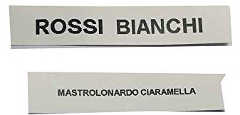 Generico 1 étiquette noire sur blanc interphone Un RIGO en papier plastifié fin autocollant 1,2 x 5,5 6 cm environ ou boîte porte-clés pour tout type de décoration.